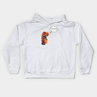 Dinosaur with coffe Kids Hoodie